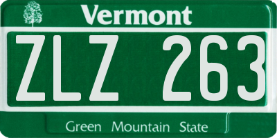 VT license plate ZLZ263