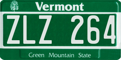 VT license plate ZLZ264