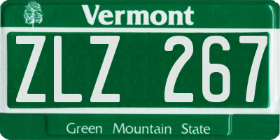 VT license plate ZLZ267