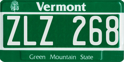 VT license plate ZLZ268