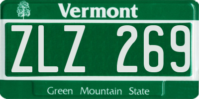 VT license plate ZLZ269