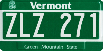 VT license plate ZLZ271
