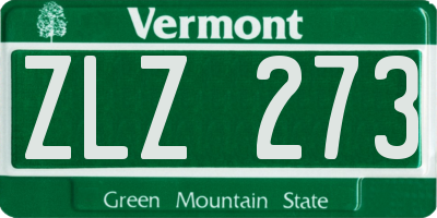 VT license plate ZLZ273