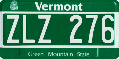 VT license plate ZLZ276