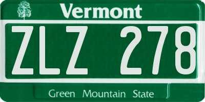 VT license plate ZLZ278