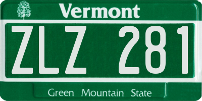 VT license plate ZLZ281