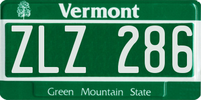 VT license plate ZLZ286