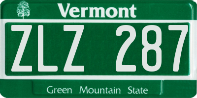 VT license plate ZLZ287