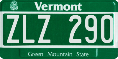 VT license plate ZLZ290