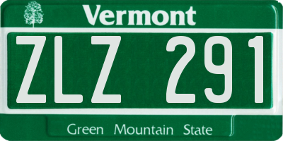 VT license plate ZLZ291