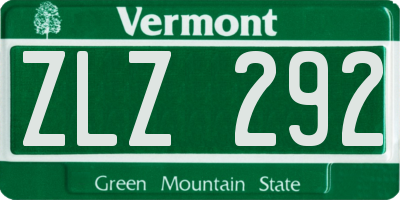 VT license plate ZLZ292