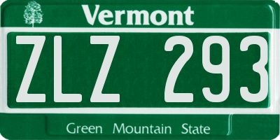 VT license plate ZLZ293