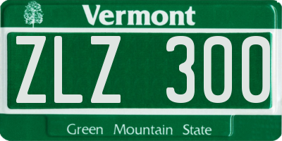 VT license plate ZLZ300