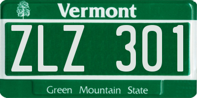 VT license plate ZLZ301