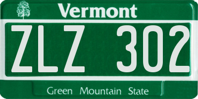 VT license plate ZLZ302