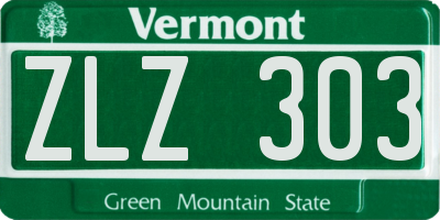 VT license plate ZLZ303