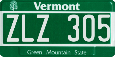 VT license plate ZLZ305