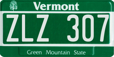 VT license plate ZLZ307