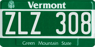 VT license plate ZLZ308