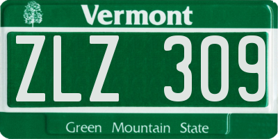 VT license plate ZLZ309