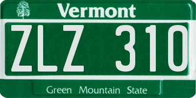 VT license plate ZLZ310