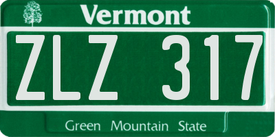 VT license plate ZLZ317