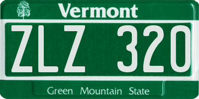 VT license plate ZLZ320