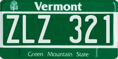 VT license plate ZLZ321