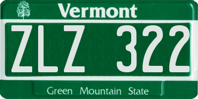 VT license plate ZLZ322