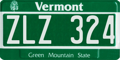 VT license plate ZLZ324
