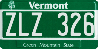 VT license plate ZLZ326