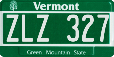 VT license plate ZLZ327