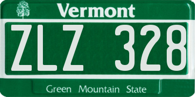 VT license plate ZLZ328