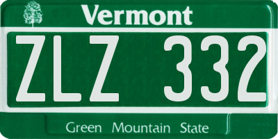 VT license plate ZLZ332