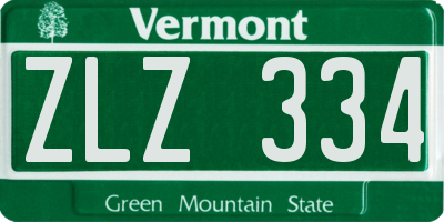 VT license plate ZLZ334