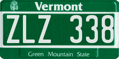 VT license plate ZLZ338
