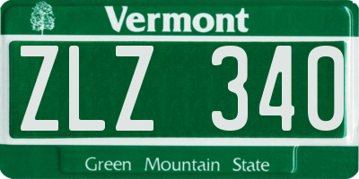 VT license plate ZLZ340