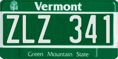 VT license plate ZLZ341