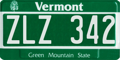 VT license plate ZLZ342