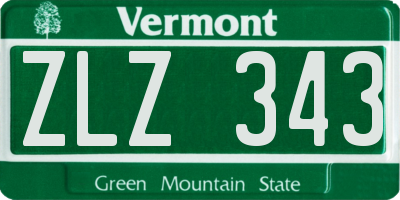VT license plate ZLZ343