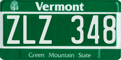 VT license plate ZLZ348