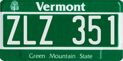 VT license plate ZLZ351