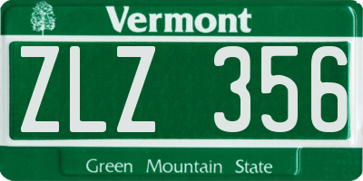 VT license plate ZLZ356