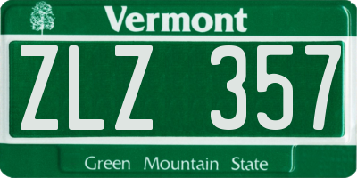 VT license plate ZLZ357