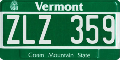 VT license plate ZLZ359