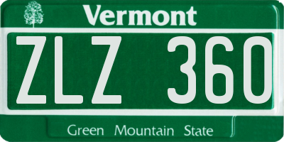 VT license plate ZLZ360