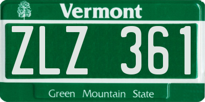 VT license plate ZLZ361