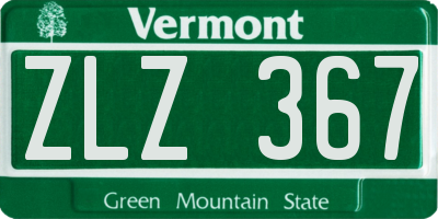 VT license plate ZLZ367