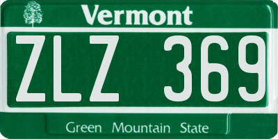 VT license plate ZLZ369