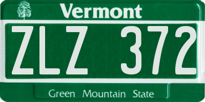 VT license plate ZLZ372